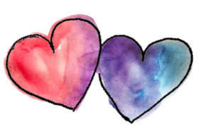 Two hearts watercolor